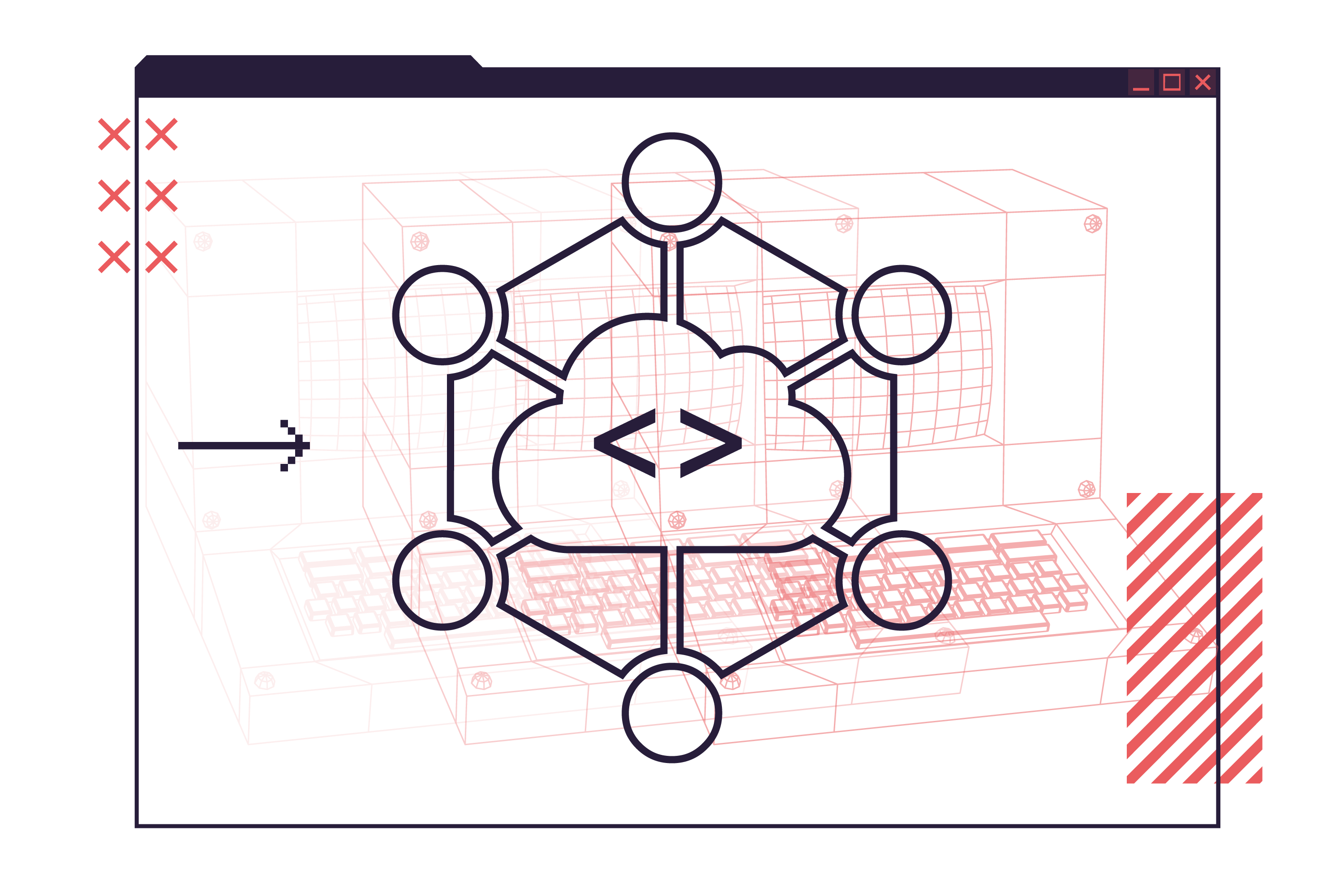 Abstract visualization of technology infrastructure